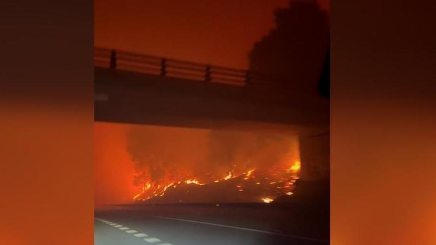 Incendio Asturias. Autovía Cantábrico. 30 marzo 2023.