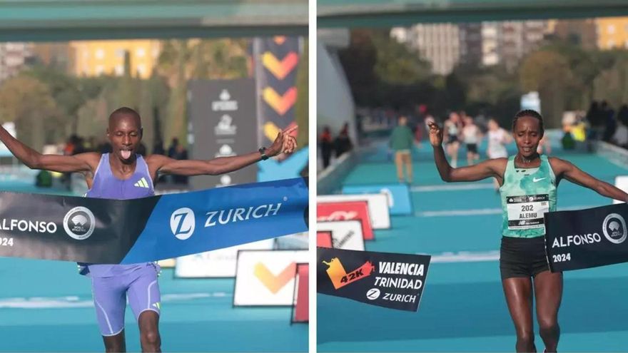 Sawe y Alemu ganan el Maratón Valencia 2024, récord en solidaridad