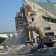 Obras en el Estadio Benito Villamarín durante la demolición de la grada de Preferencia