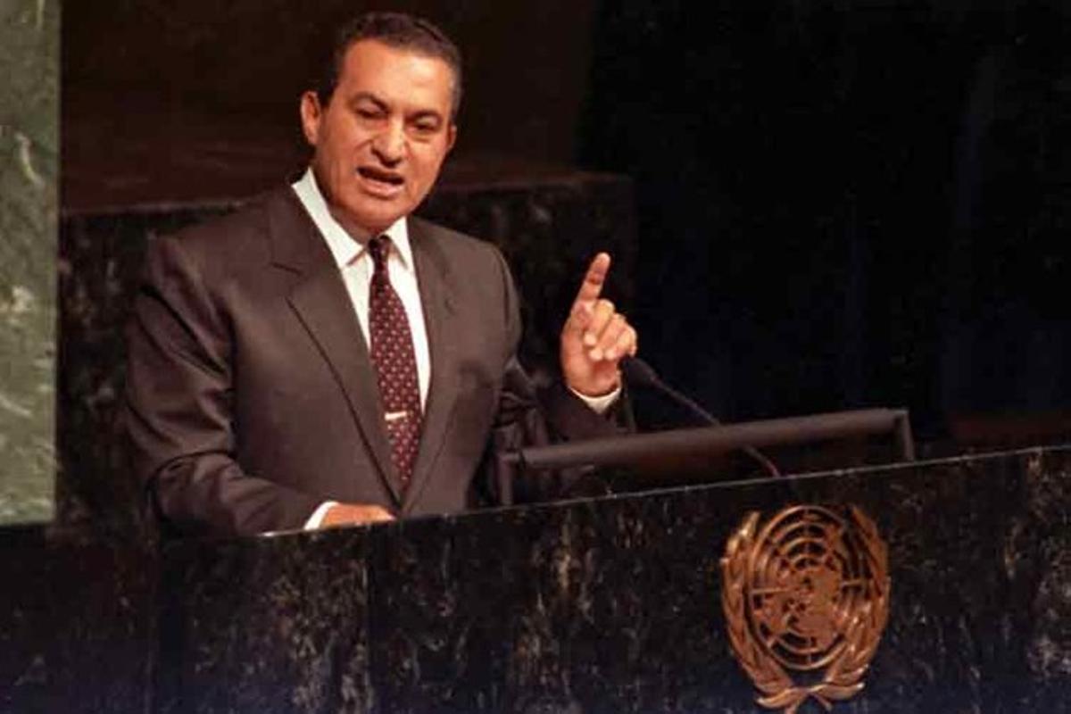 Mubarak, en la Asamblea General de las Naciones Unidas, en septiembre de 1989.