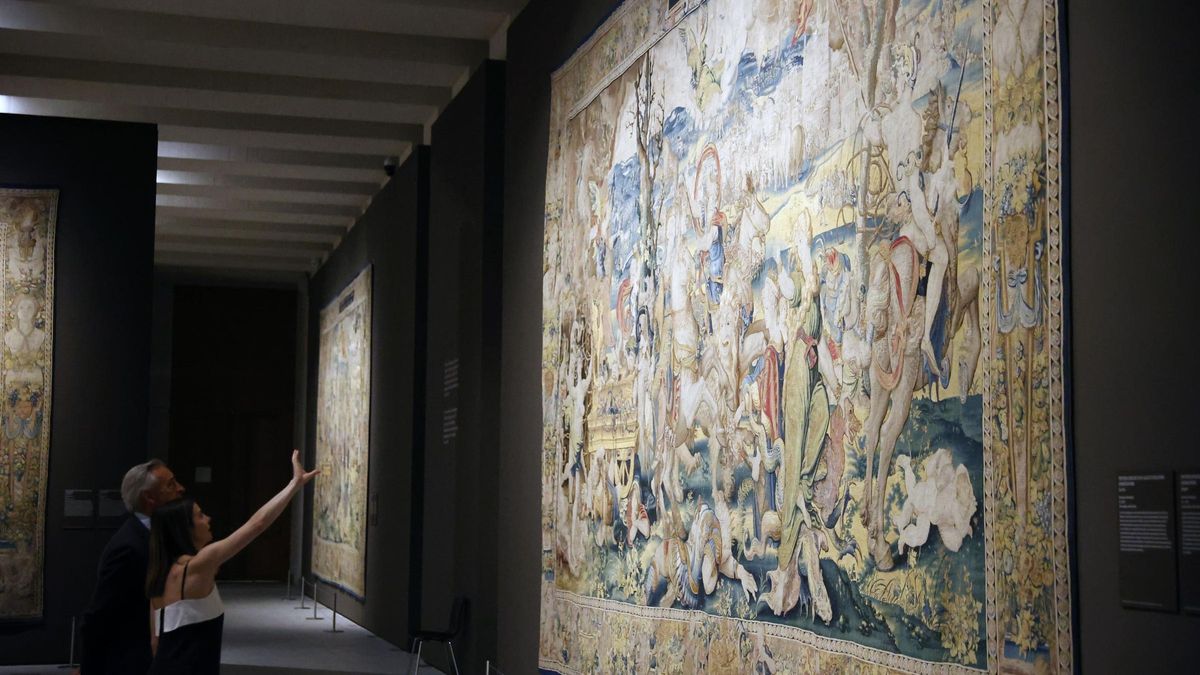 Uno de los tapices expuestos en la exposición 'Iconografía del mal. Los tapices de los pecados capitales'.