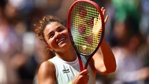 Polini, feliz, tras clasificarse para la final de Roland Garros.