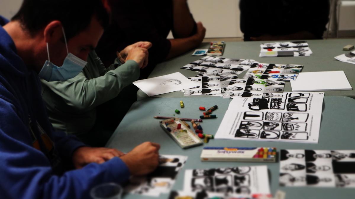 Los jóvenes, durante la creación del corto