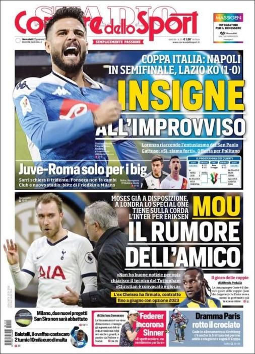 Portada CORRIERE DELLO SPORT 22 enero 2020