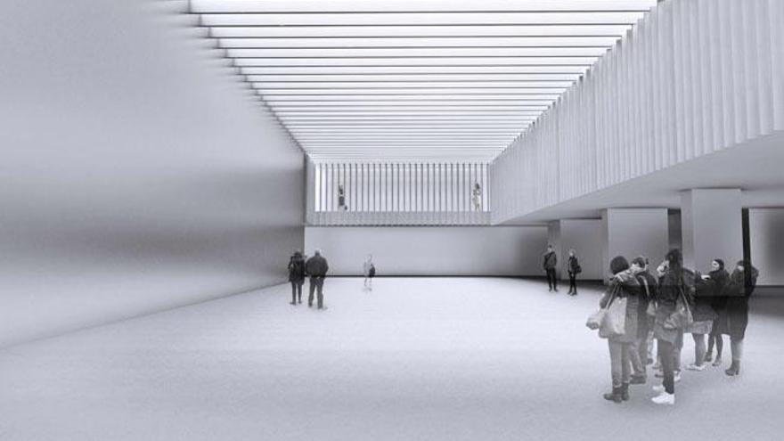 Recreación virtual de cómo será una de las salas expositivas del futuro Centro Pompidou.