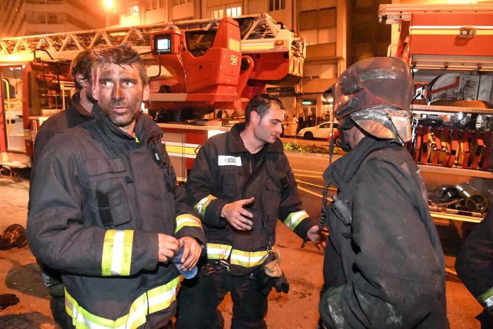 Incendio en un garaje de la ronda de Outeiro