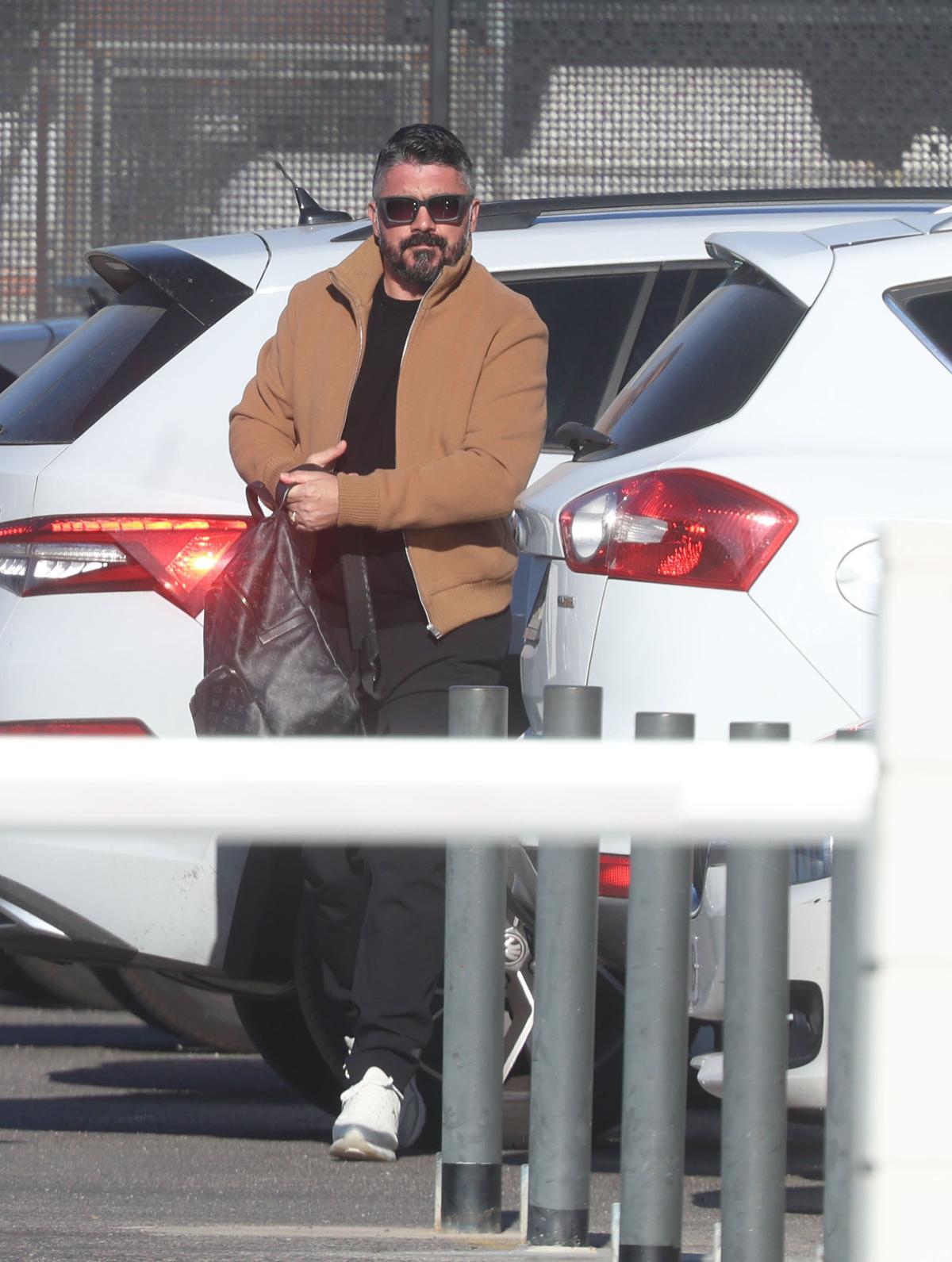 Gennaro Gattuso, el martes en su despedida de la ciudad deportiva de Paterna