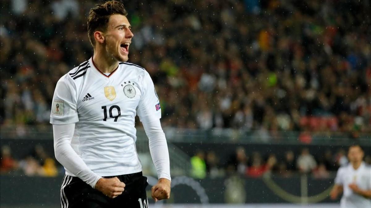 Goretzka celebrando un gol con Alemania