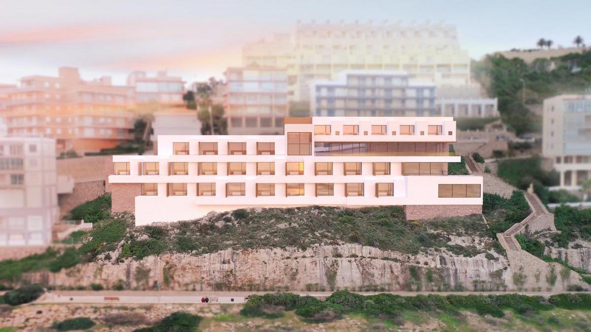 Una recreacion virtual del hotel que se proyecta en El Faro.