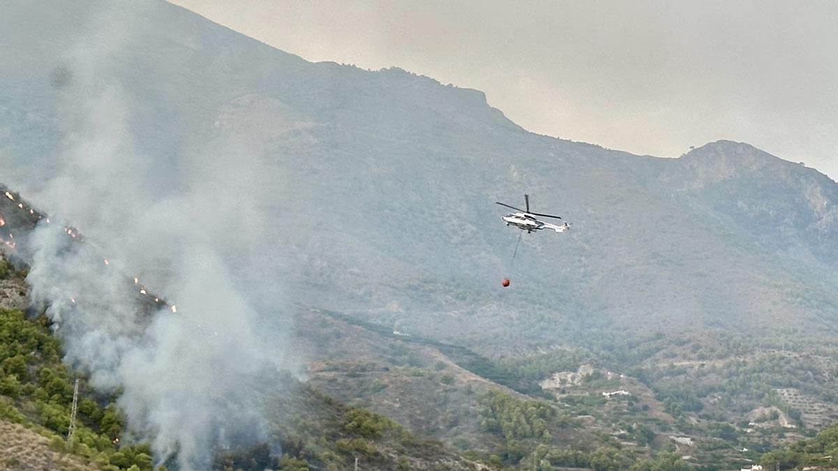 Incendio foestal en Nerja: paraje Río de la Miel