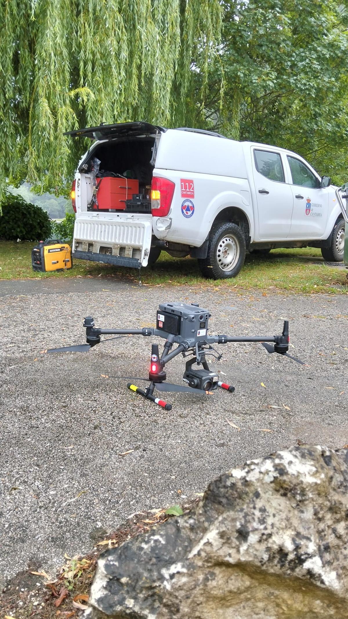 Dron utilizado en la búsqueda.