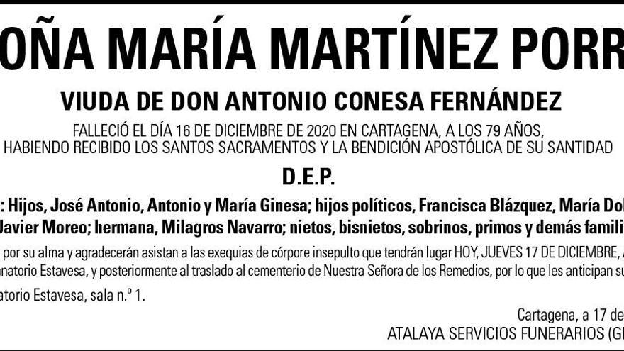 Dª María Martínez Porras