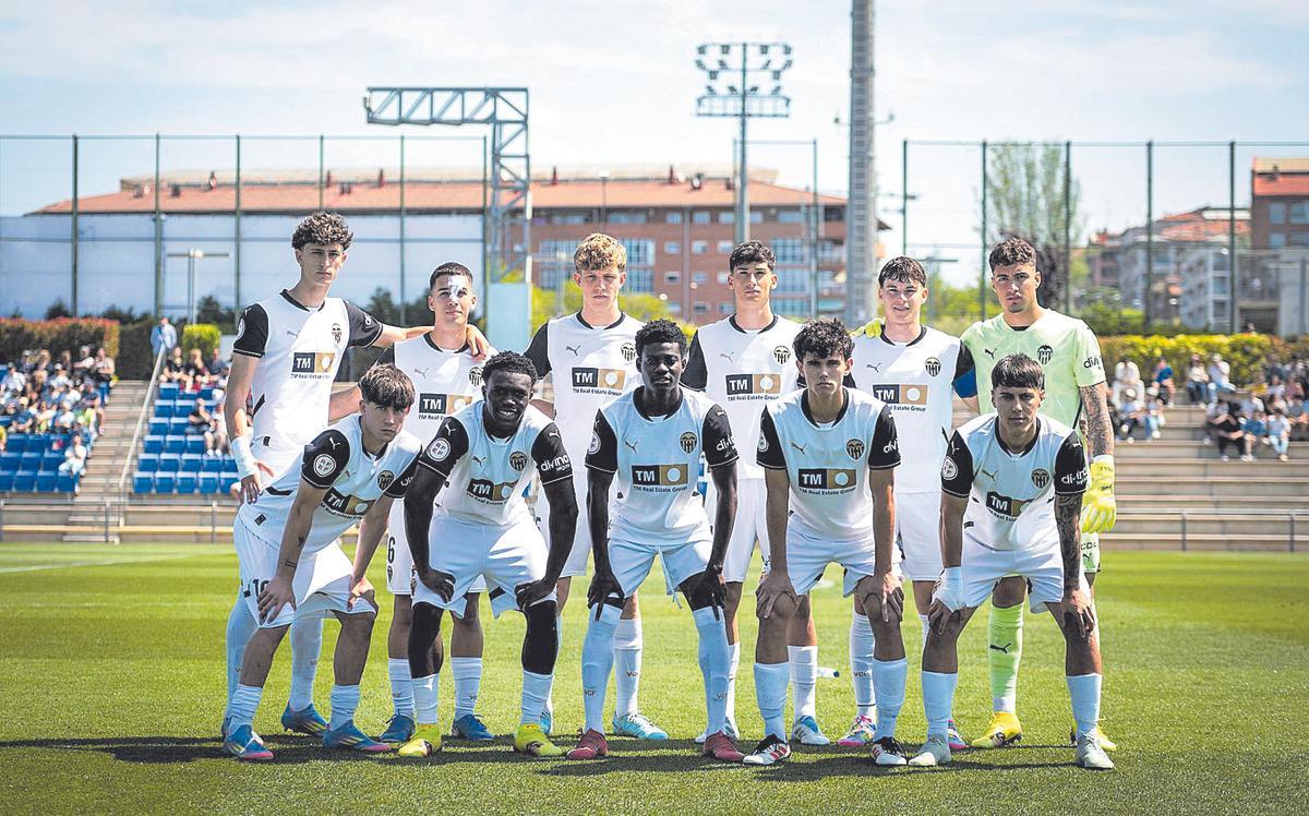 Alineación del Valencia Juvenil contra el Barça