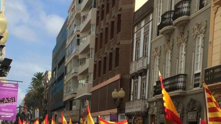 Manifestación en la capital grancanaria en contra del referéndum catalán