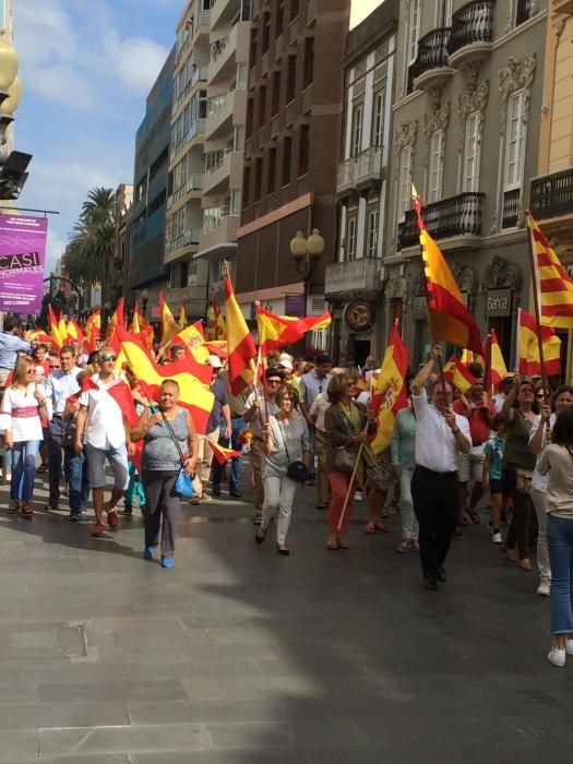 Manifestación en la capital grancanaria en contra del referéndum catalán