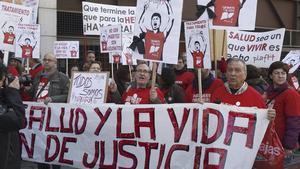 Manifestación en Madrid de la Plataforma de Afectados por la Hepatitis C.  