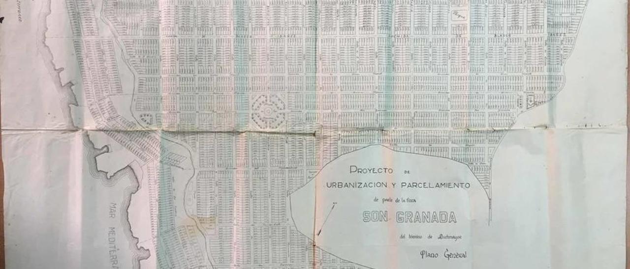 Plano general del &#039;Proyecto de urbanización y parcelamiento de parte de la finca de Son Granada&#039;.