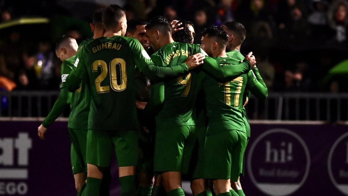 El Elche celebra su gol en la Copa del Rey