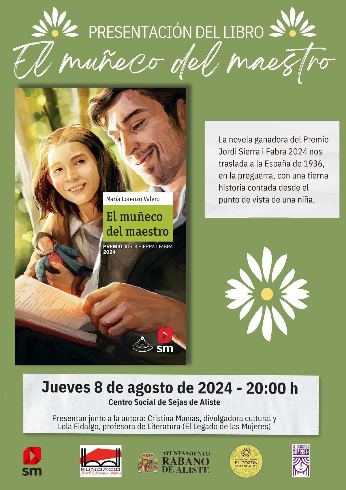 Cartel promocional de la presentación del libro de María Lorenzo Valero en Sejas
