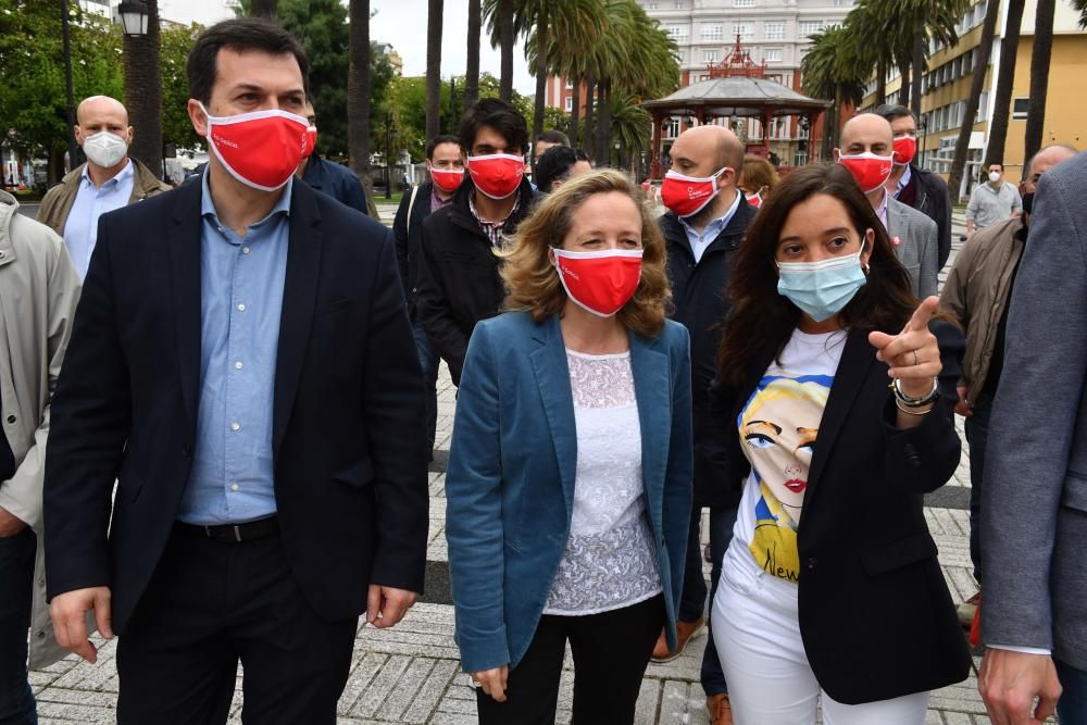 Nadia Calviño y Gonzalo Caballero en A Coruña