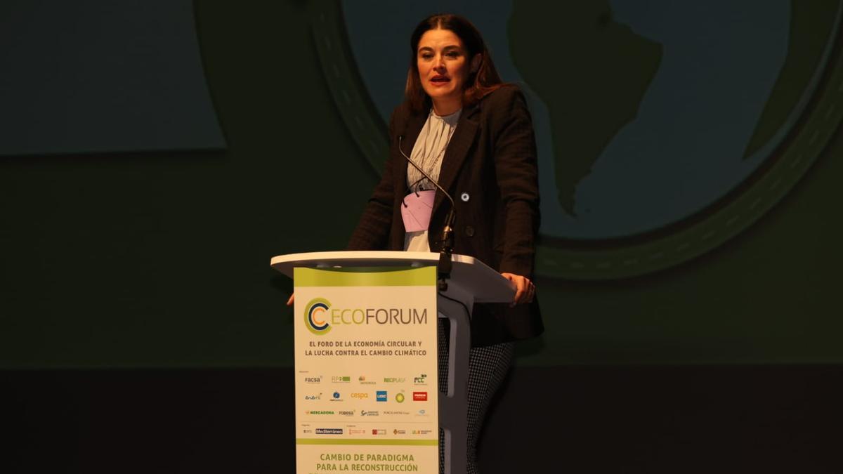 La consellera Mireia Mollà durante su intervención en el Ecoforum.