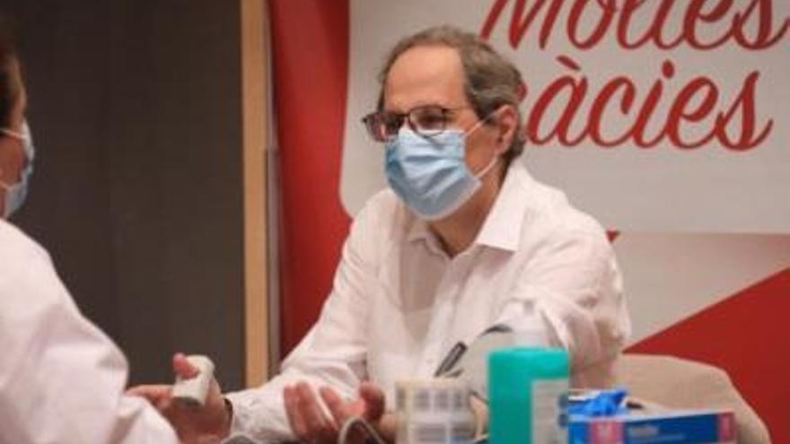 Torra agraeix als donants la seva implicació durant el confinament