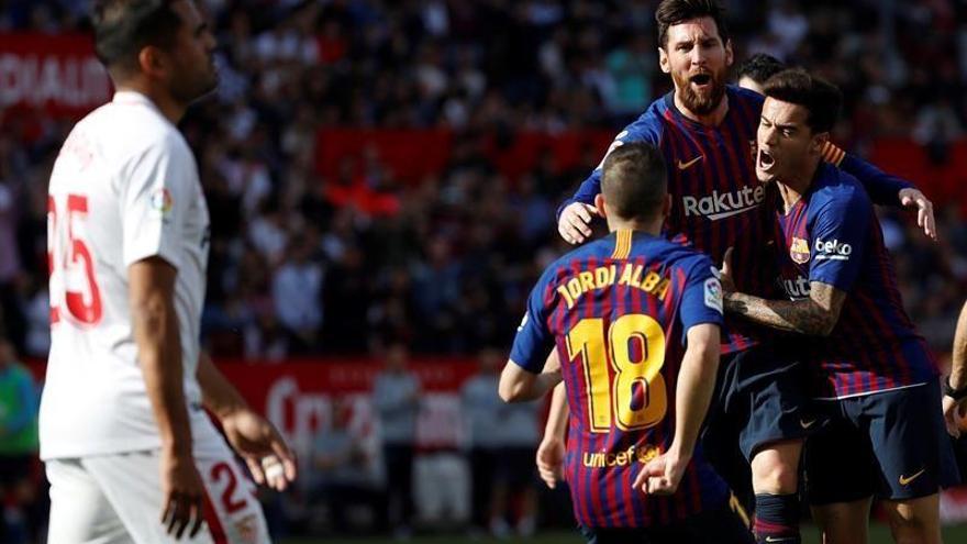 Messi pilota la remontada del Barça en Sevilla con tres goles (2-4)