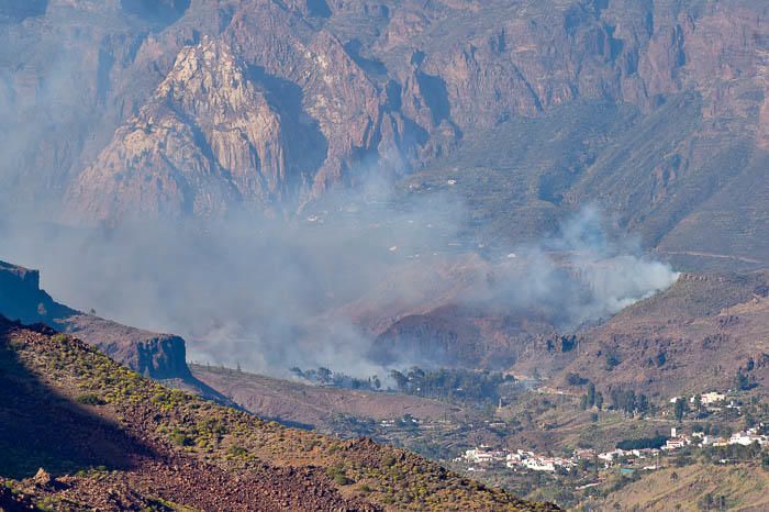 Incendio el hotel Molino del Agua, en Ayacata