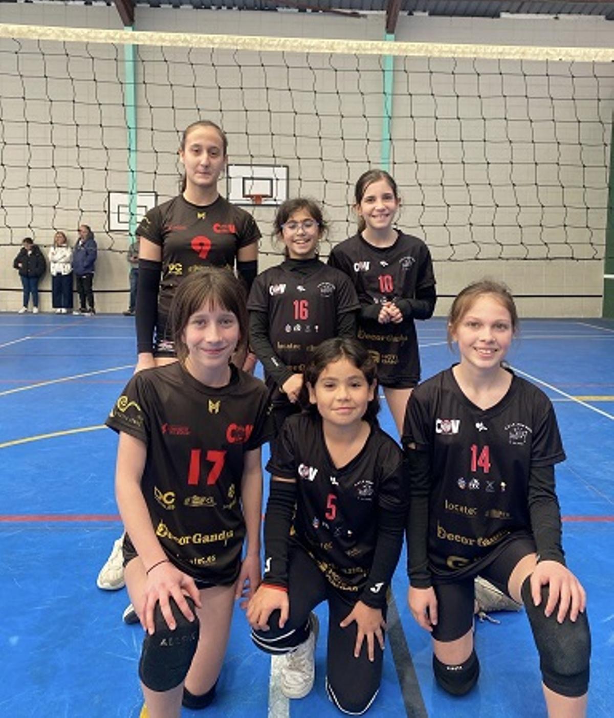 Equipo alevín femenino del CV Arenas Gandia