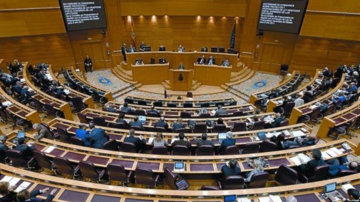 Imagen general del hemiciclo del Senado durante el pleno del Senado del debate de los Presupuestos Generales del Estado para el 2011.