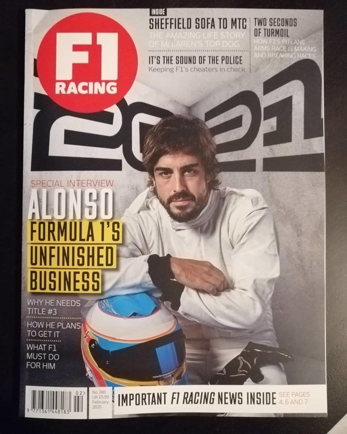 Alonso, en la portada de F1 Racing