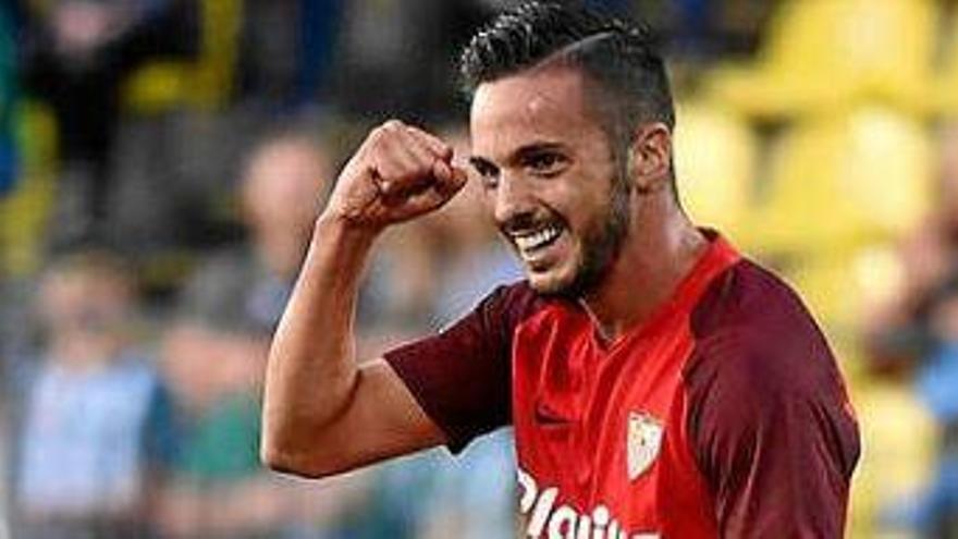 Pablo Sarabia con la camiseta del Sevilla.