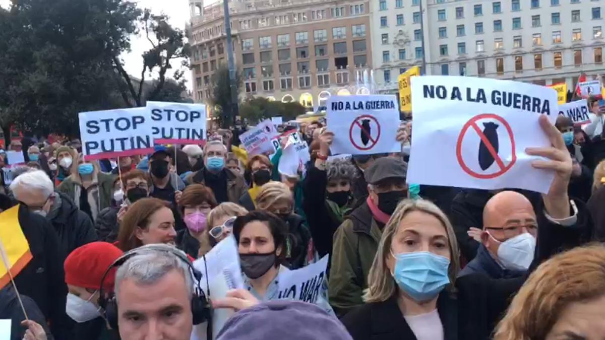 Manifestacion contra la guerra en Barcelona