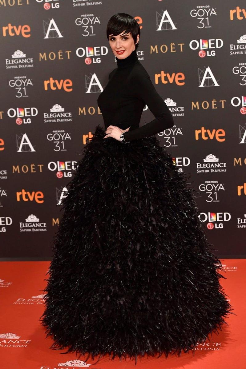 Premios Goya 2017: Paz Vega con vestido negro