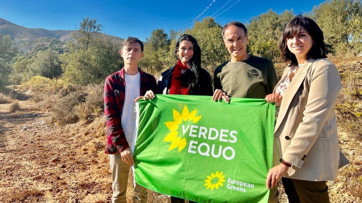 Representes de Verdes Equo, el pasado sábado en la finca de Rojas.