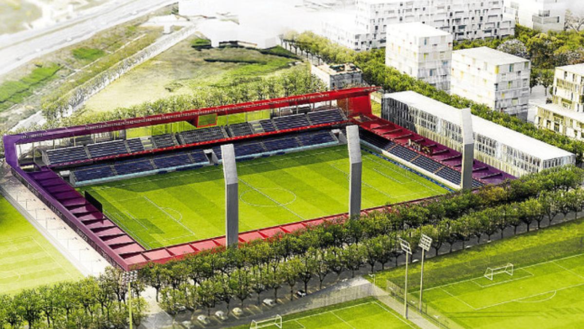 Esta es la maqueta del nuevo proyecto del Mini Estadi que dentro de cuatro meses empezará a construirse