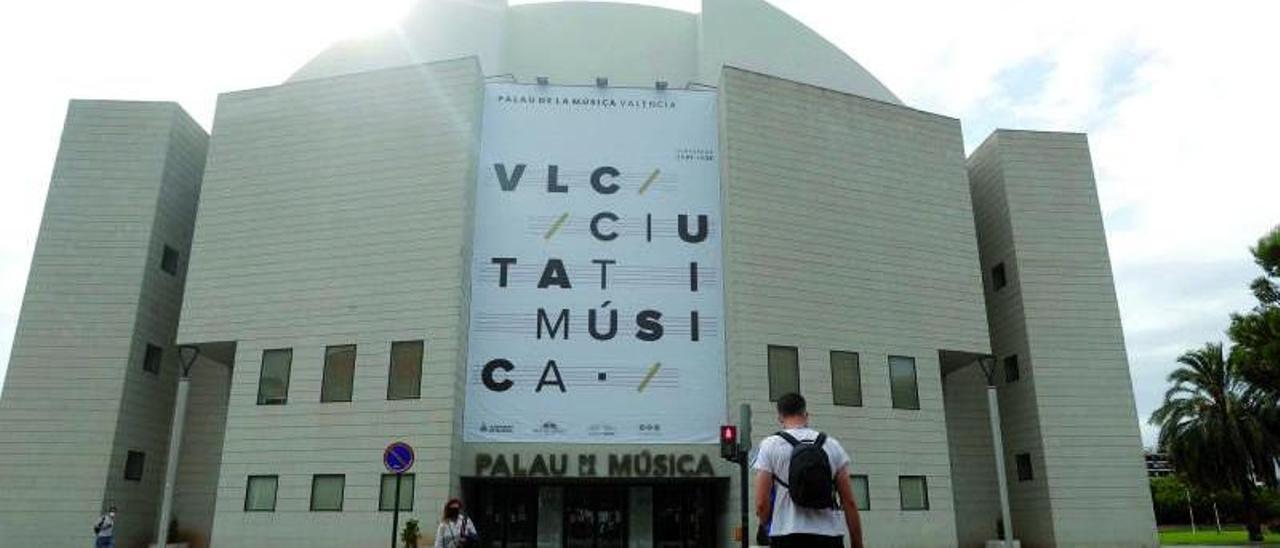 La fachada del Palau de 
la Música, ayer.  f.bustamante