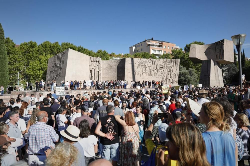 Concentració a Madrid contra les mascaretes