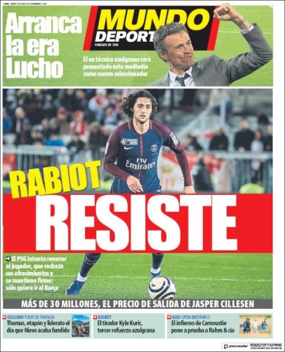 Rabiot, Cristiano, Morata y Marcelino, en prensa