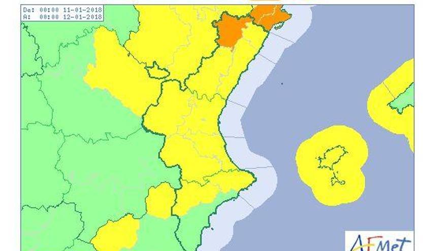 Castellón, en alerta por viento