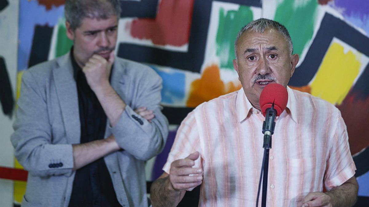 Unai Sordo y Josep Maria Álvarez, en un acto sindical.