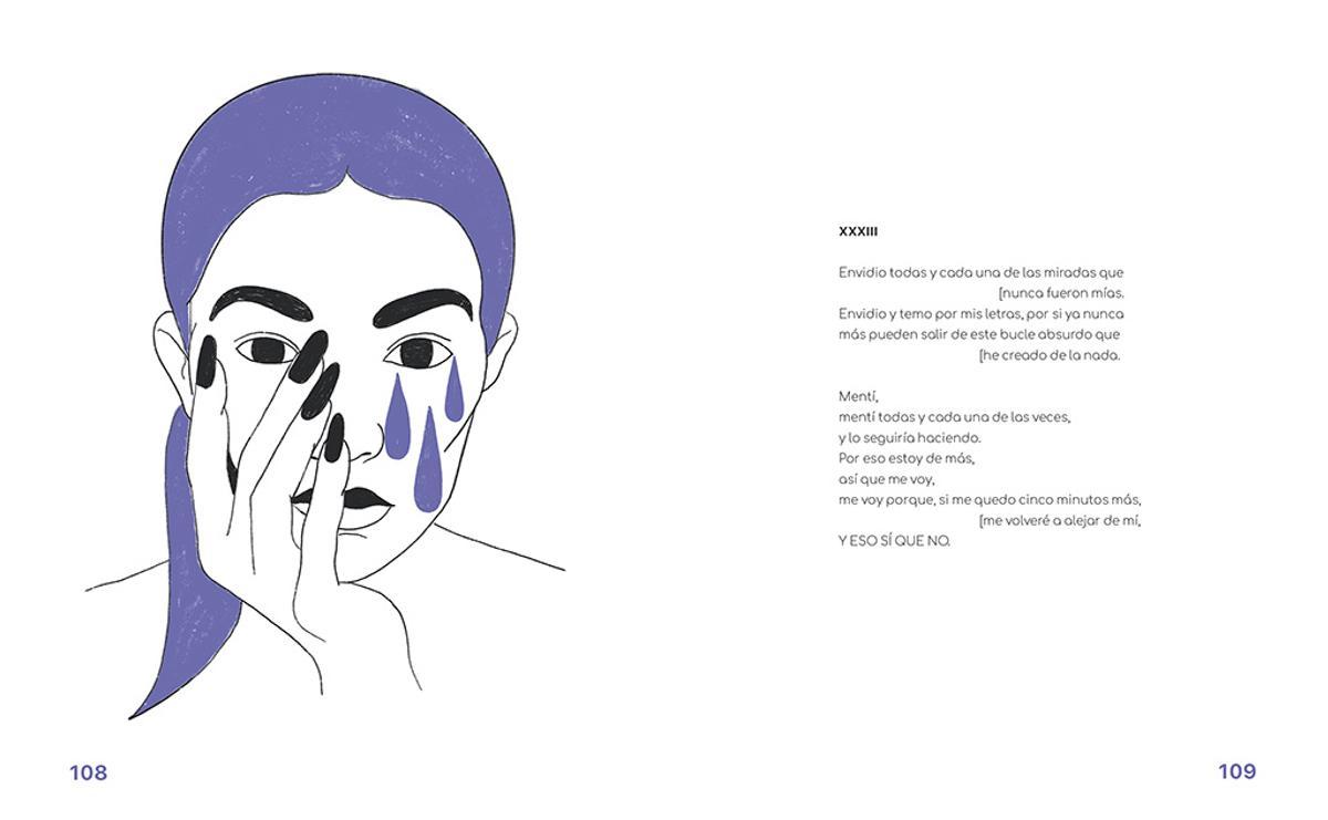 Una de las páginas del poemario de Samantha Gilabert.