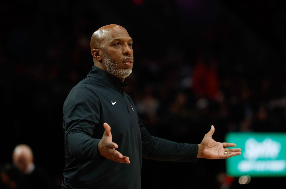 (FILES) Head coach Chauncey Billups of the Portland Trail Blazers reacts during the first quarter of the preseason game against the Golden State Warriors at the Moda Center on October 14, 2025 in Portland, Oregon. Billups was arrested on October 23, 2025, as part of a federal investigation into an illegal gambling probe. (Photo by Alika Jenner / GETTY IMAGES NORTH AMERICA / AFP). NOTE TO USER: User expressly acknowledges and agrees that, by downloading and or using this photograph, User is consenting to the terms and conditions of the Getty Images License Agreement. / XGTY