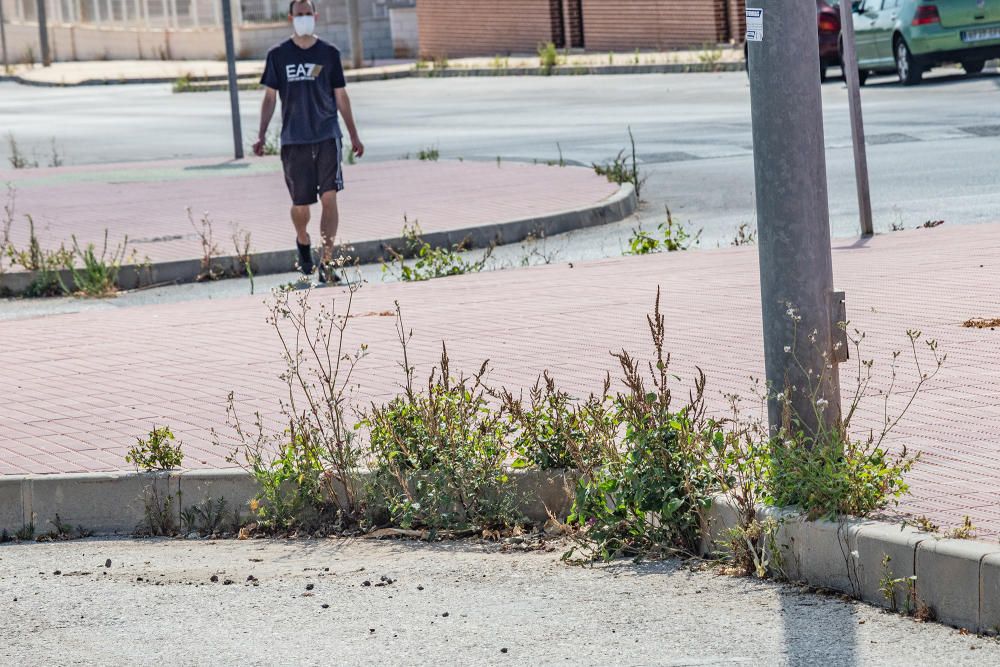 Residentes y turistas denuncian el abandono de las urbanizaciones del litoral con calles llenas de podas y escombros, maleza sin control y viales con socavones. Critican la inseguridad por la falta de