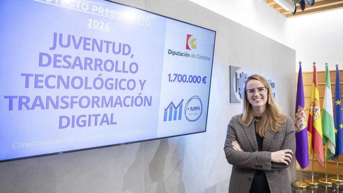 La responsable de Desarrollo Tecnológico, Transformación Digital y Juventud de la Diputación de Córdoba, Sara Alguacil.