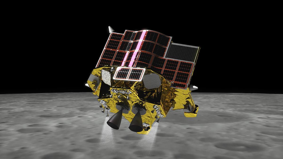 Una ilustración de la SLIM (Smart Lander for Investigating Moon), que ha llegado a la Luna.