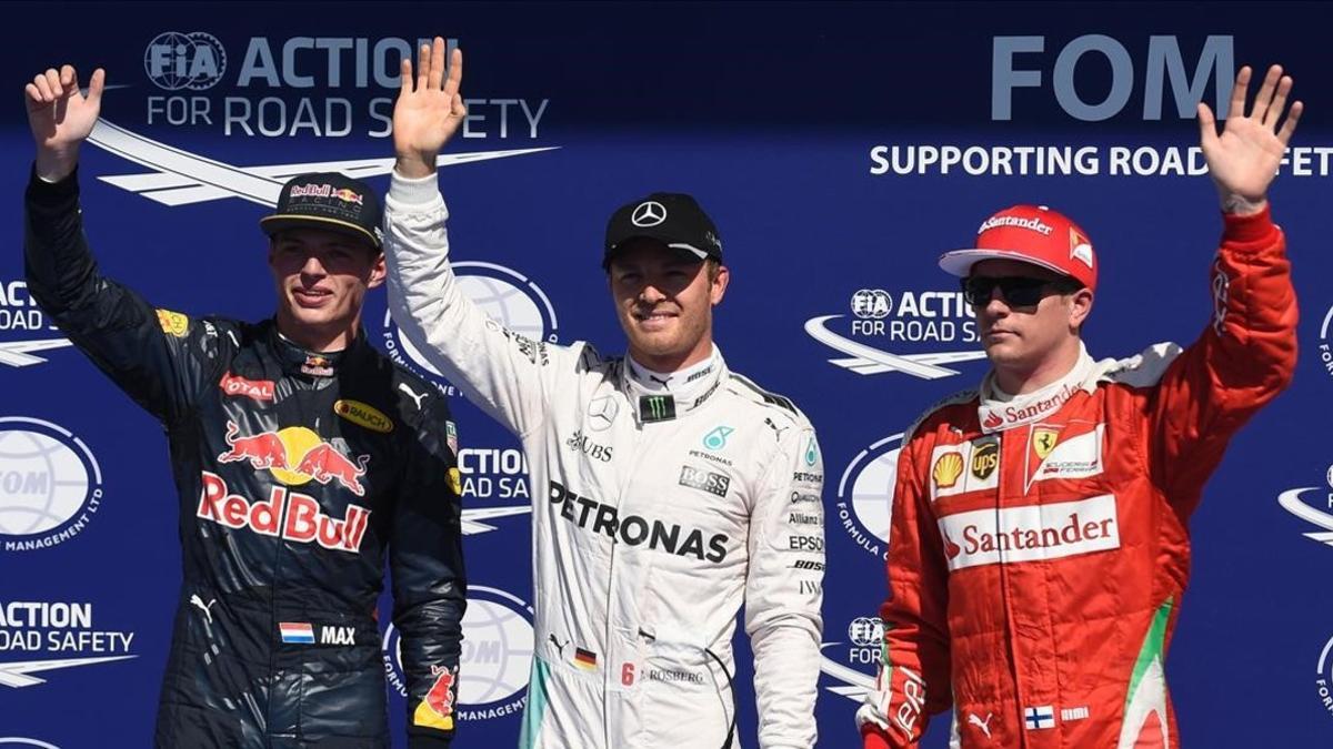 Verstappel, Rosberg y Raikkonen, los más veloces hoy en Spa.