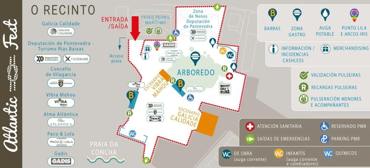 Plano del recinto del Atlantic Fest