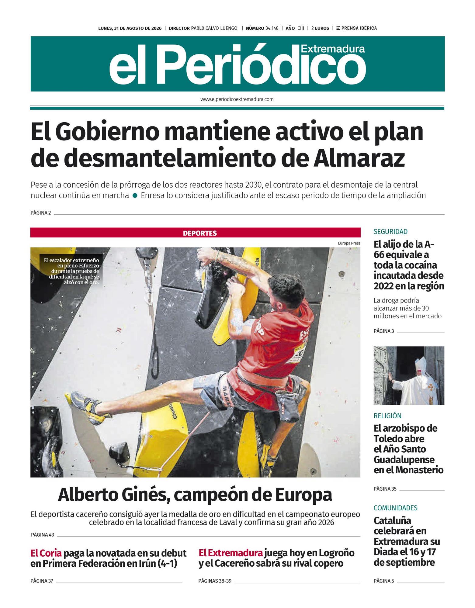 Consulta la portada correspondiente al día 31 de agosto de 2026