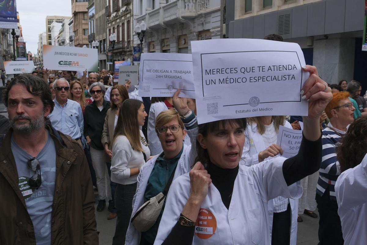 Manifestación de médicos en Las Palmas de Gran Canaria Manifestación de médicos en Las Palmas de Gran Canaria